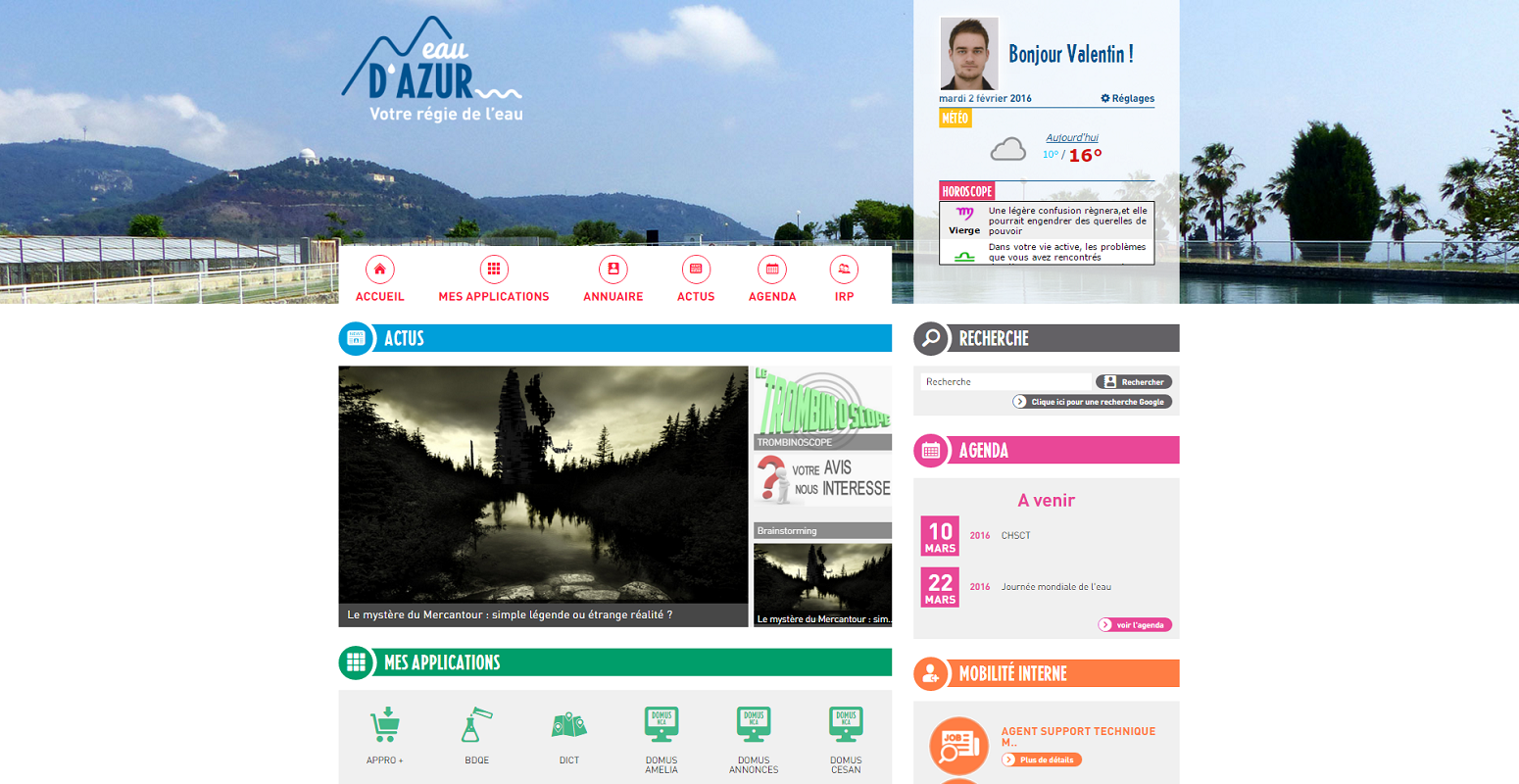 Screen Site Intranet